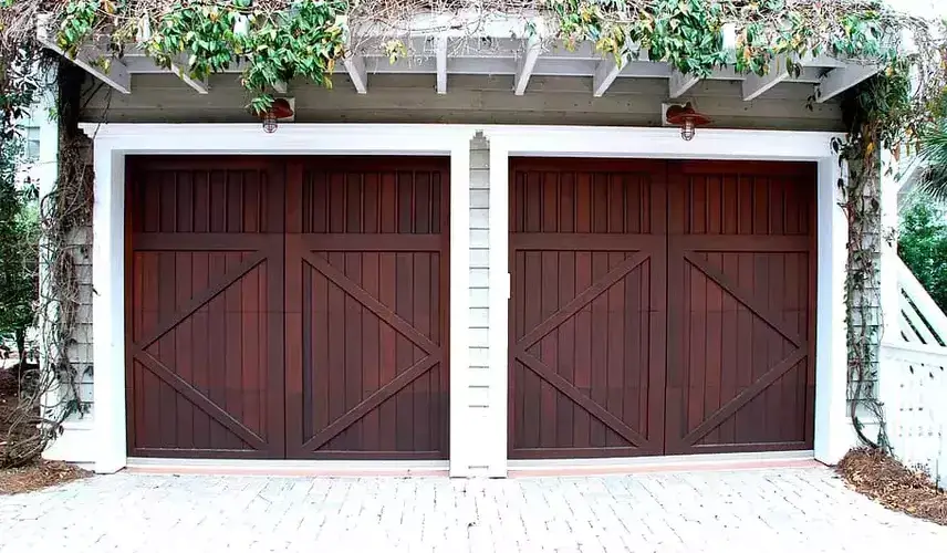 classic carriage house door with embossed wood grain texture
